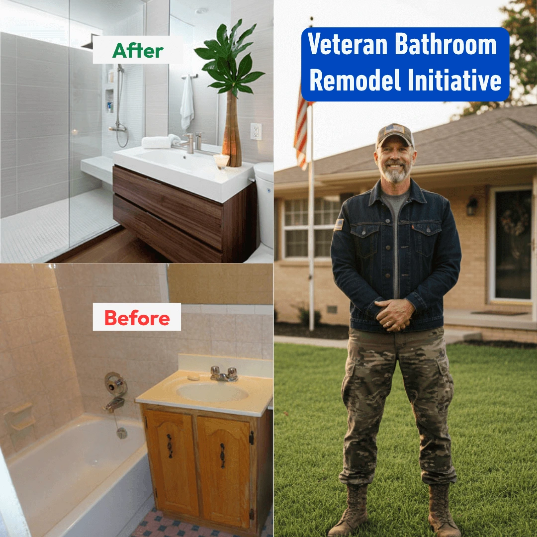Veteran Bathroom Remodel Before and After